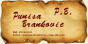 Puniša Branković vizit kartica